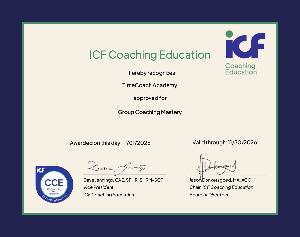 گواهی کوچینگ گروهی ICF CCE